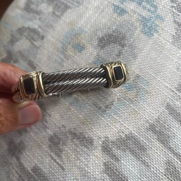 Vintage David Yurman Sterling, 14k and Amethyst Cable Bracelet - Picture 7 of 12